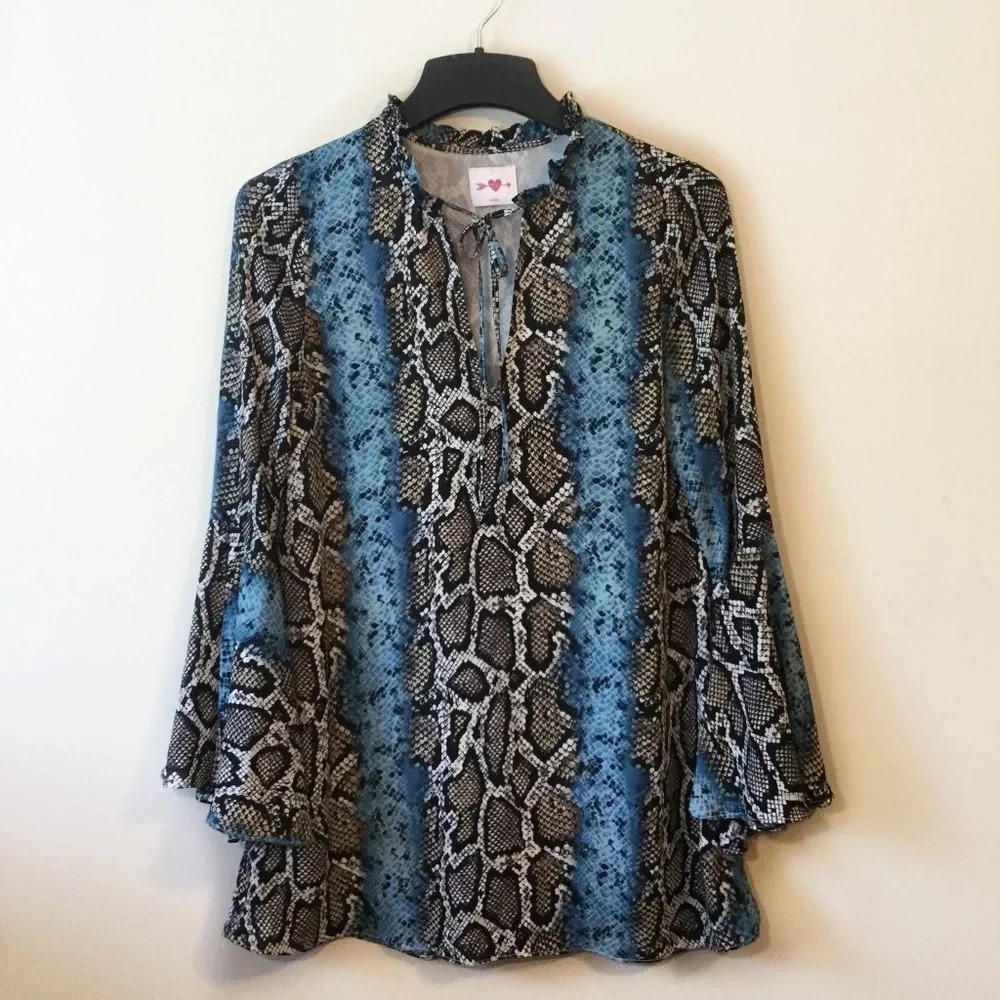 Buddy Love Teddy Python Print Tunic/Mini Dress - image 1